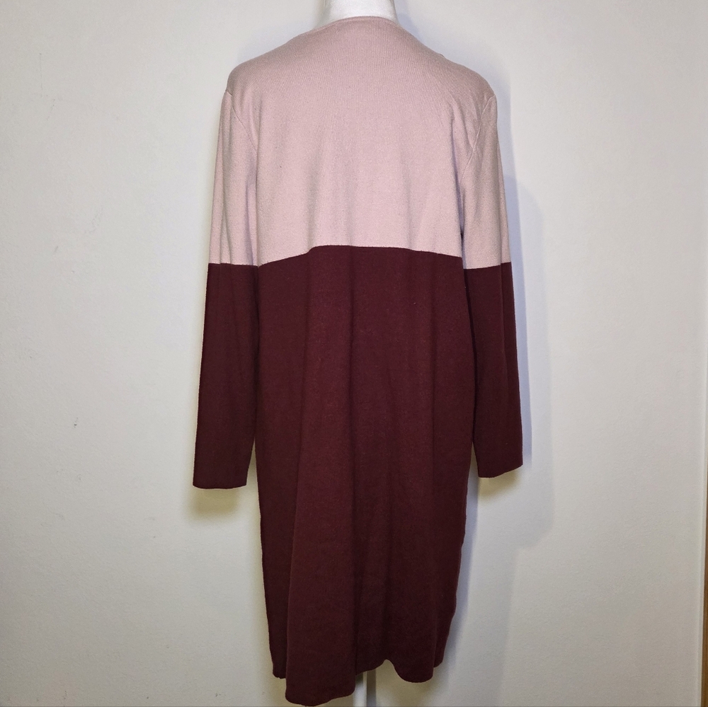 NWOT Two-Tone Open Front Cardigan - Picture 4 of 5